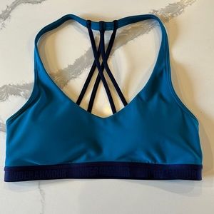 Under Armour sports bra, blue size small.